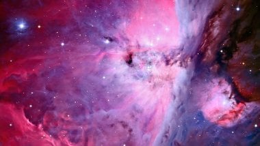 Pink nebula in space Wallpaper