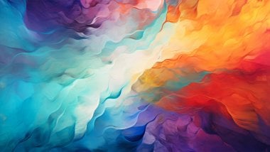 Abstract colorful waves painting Wallpaper