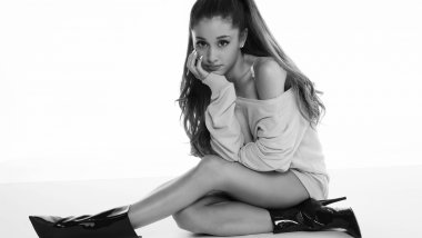 Ariana Grande a blanco y negro Fondo de pantalla