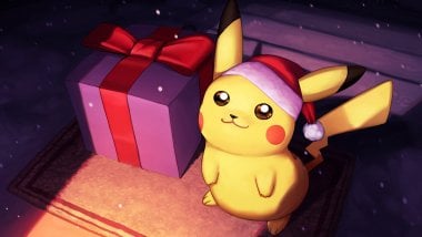 Pikachu en Navidad Fondo de pantalla