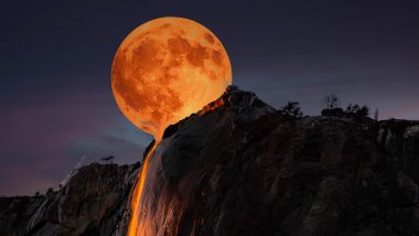 Luna derritiéndose en Yosemite Fondo de pantalla