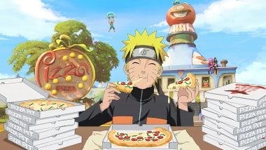 Naruto comiendo pizza Fondo de pantalla