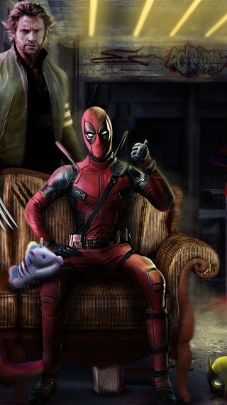 Deadpool, hombre araña y Wolverine Fondo de pantalla