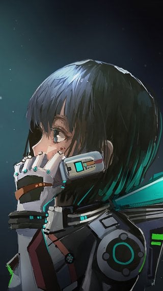 Chica anime astronauta Fondo de pantalla
