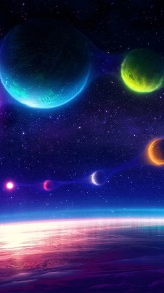 Interconnected planets Wallpaper