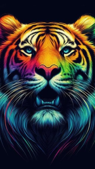 Tigre Arte Colores Fondo de pantalla
