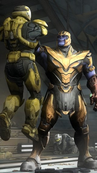 Thanos y Spartan de Halo Fondo de pantalla