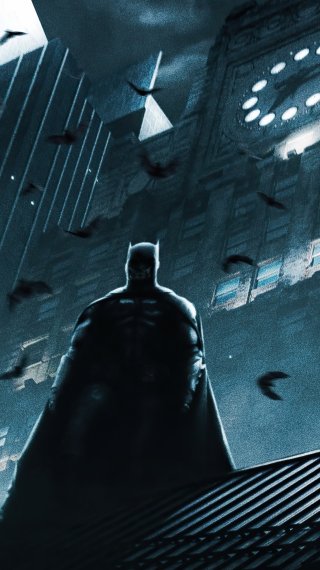Batman shadow in the rain Wallpaper