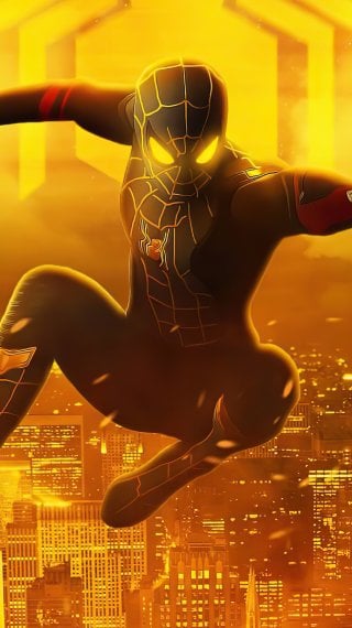 Spider Man with black and gold suit Wallpaper