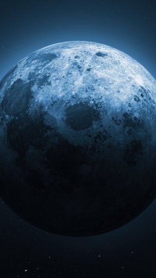 Luna medio iluminada Fondo de pantalla