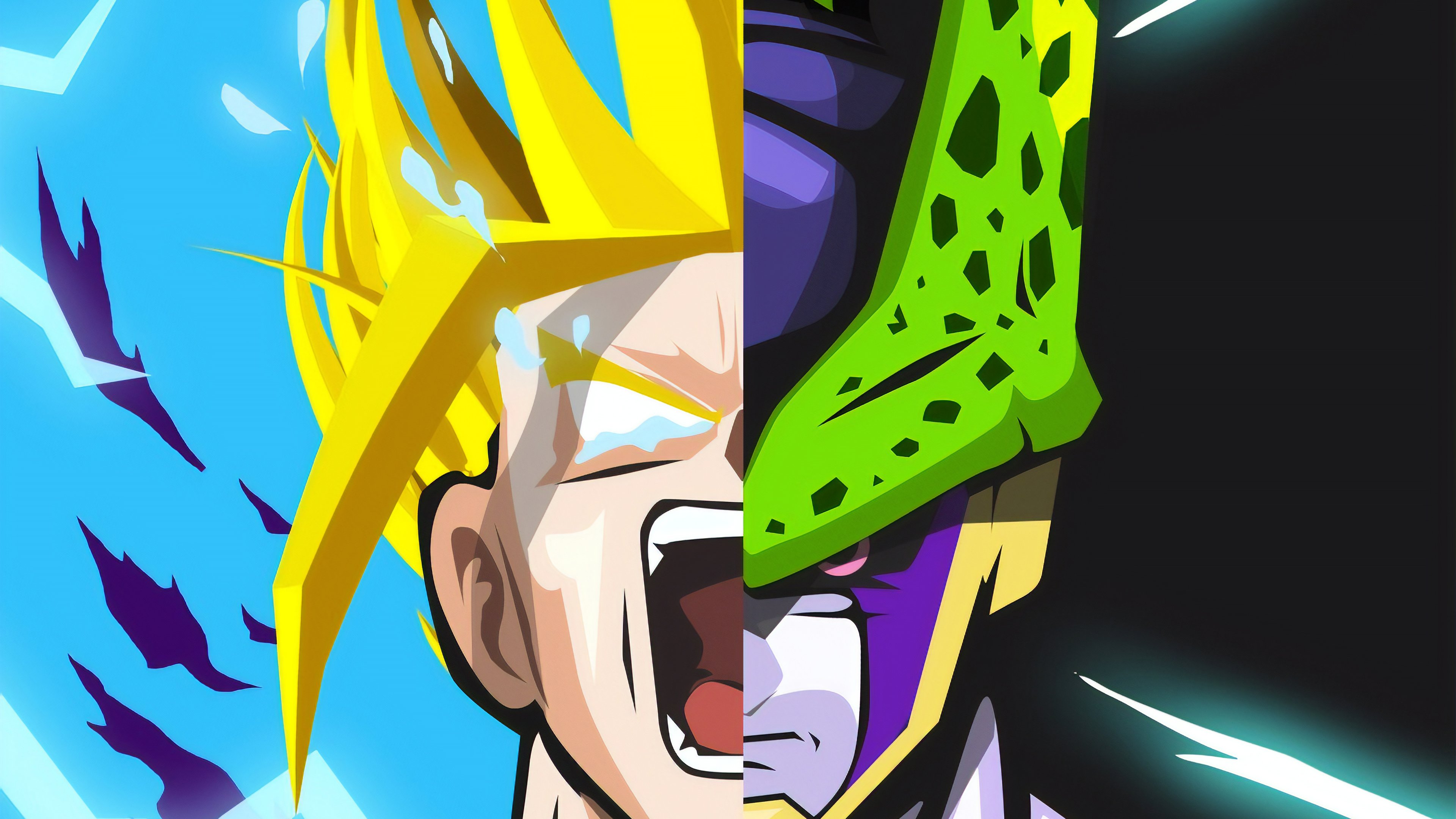 Goku y Cell de Dragon Ball Anime Fondo de pantalla 4k Ultra HD ID:3962