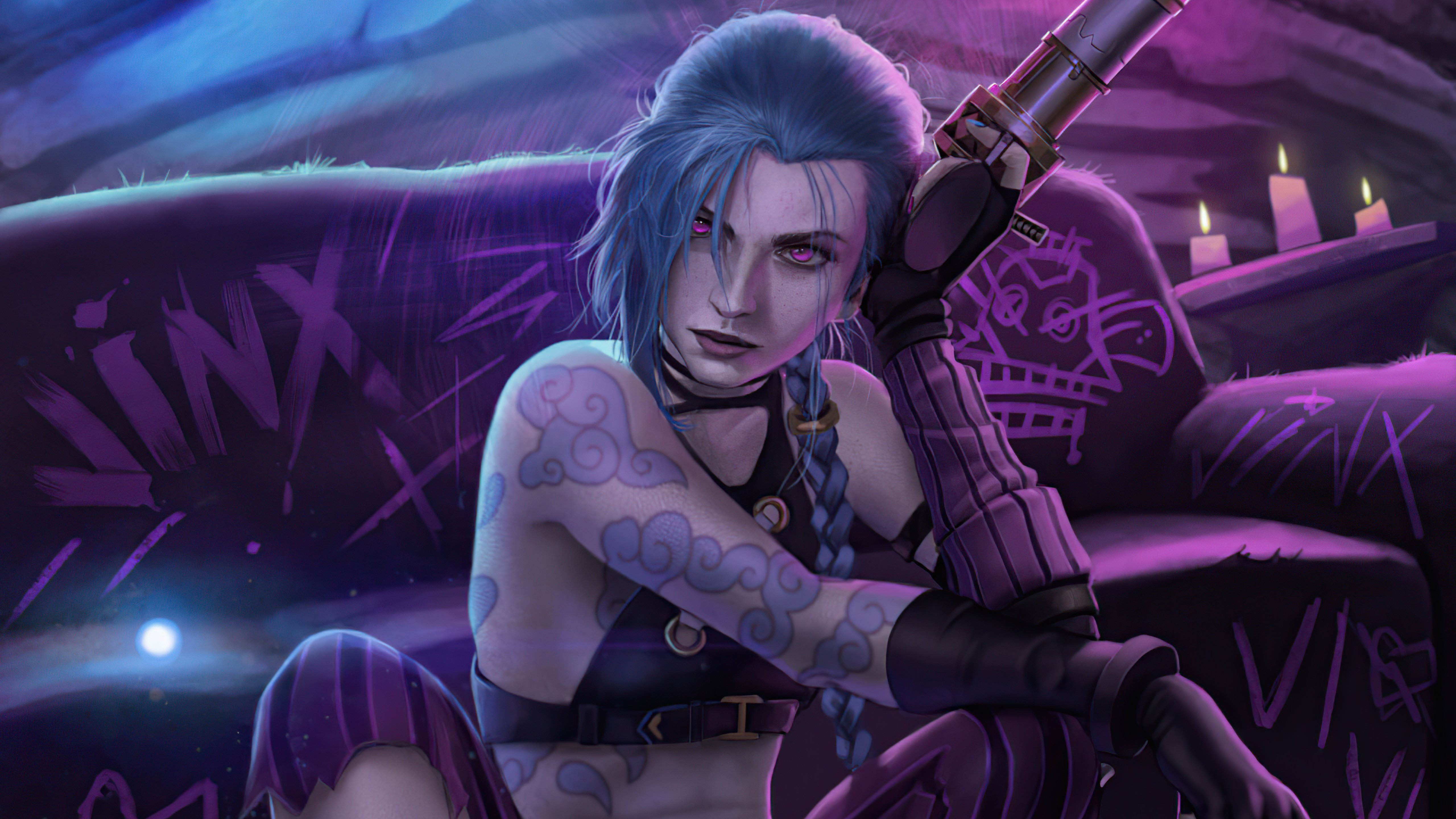 1366x768 Arcane Vi Jinx League Of Legends 1366x768 Resolution HD 4k  Wallpapers Images Backgrounds Photos and Pictures
