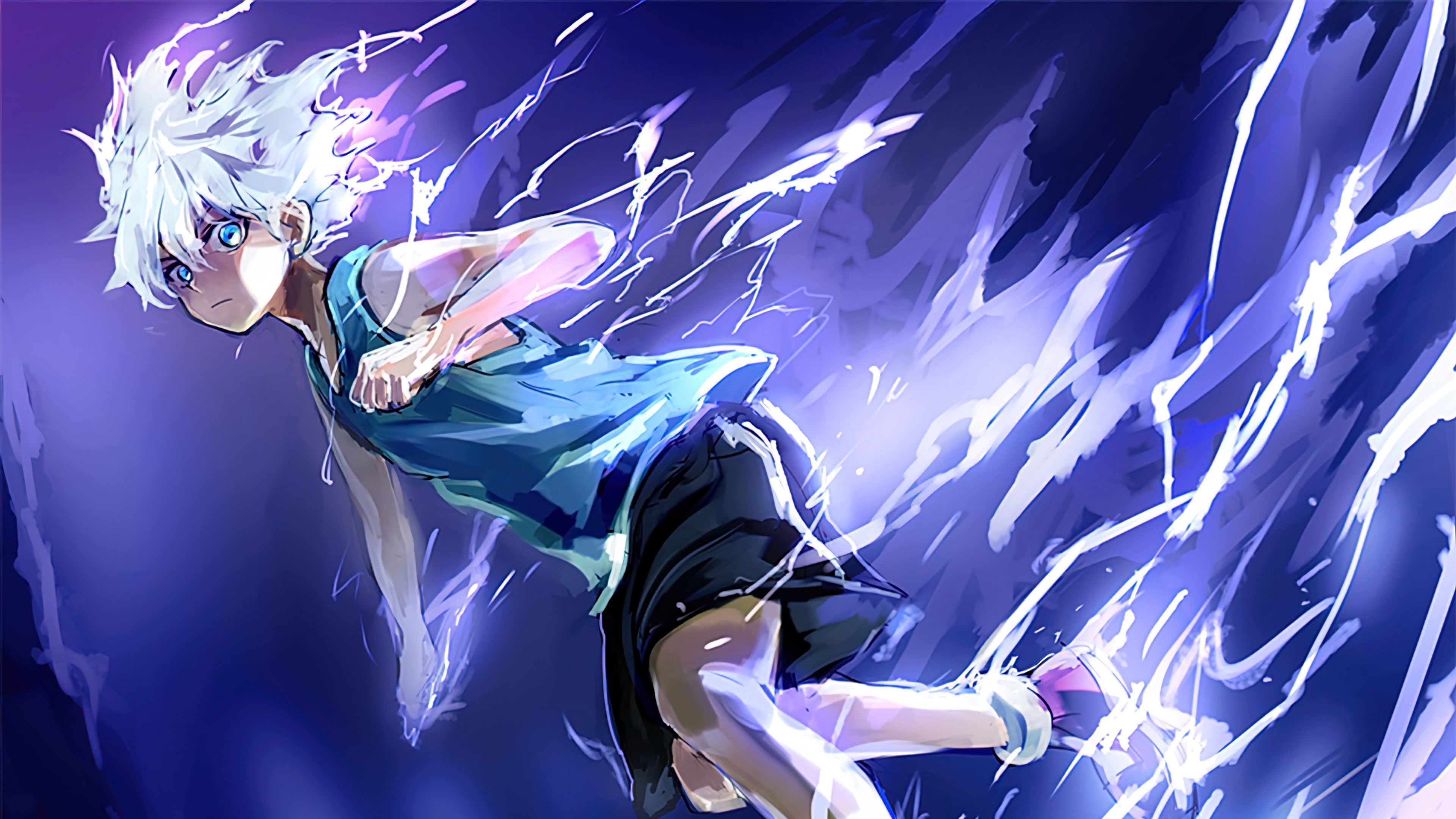 Killua Lightning Hunter X Hunter Anime Wallpaper 4k HD ID:10963
