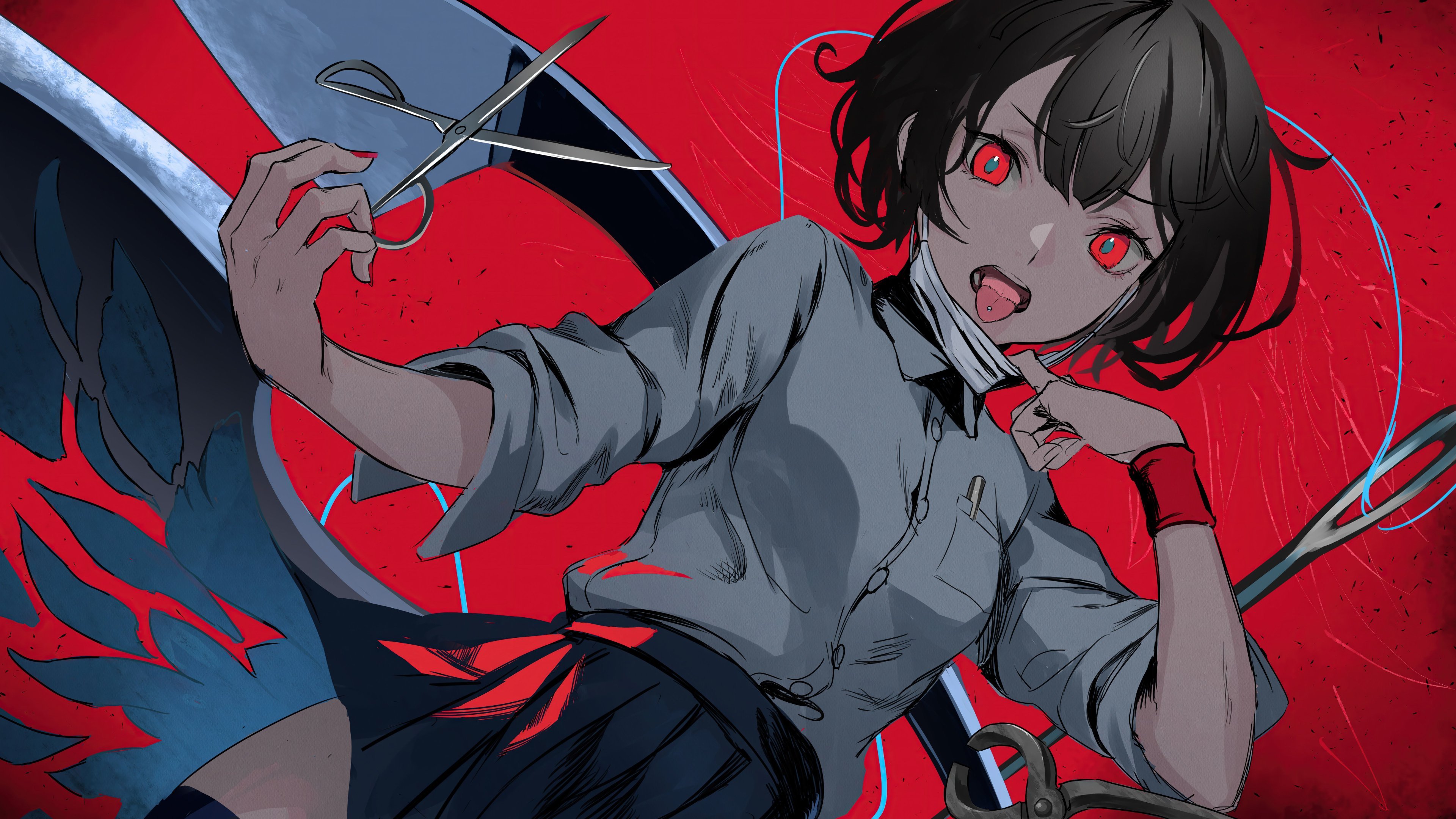 Anime Red Eyes 4K Wallpaper #312
