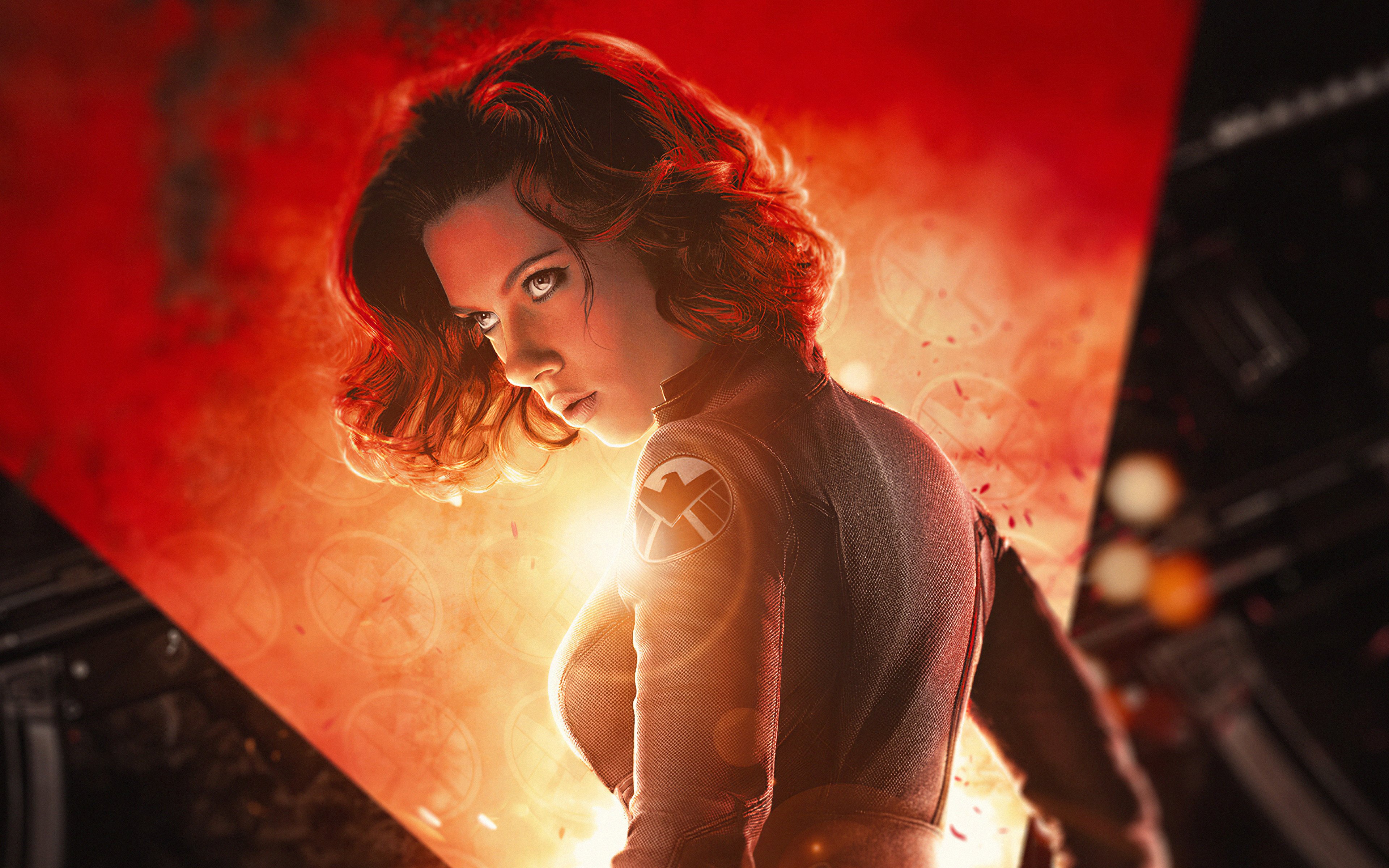 Wallpaper Scarlett Johansson as character Black Widow. 