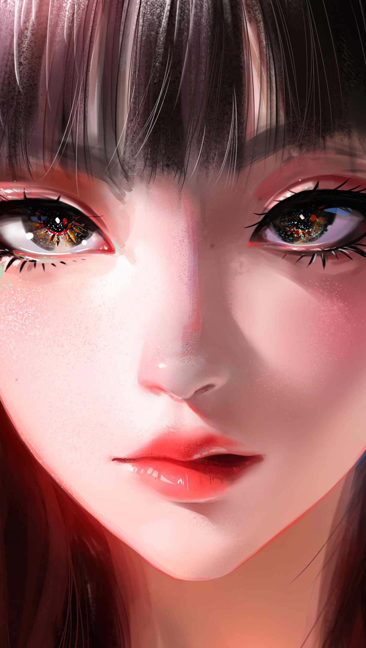 HD wallpaper anime girls original characters women red eyes covered  face  Wallpaper Flare