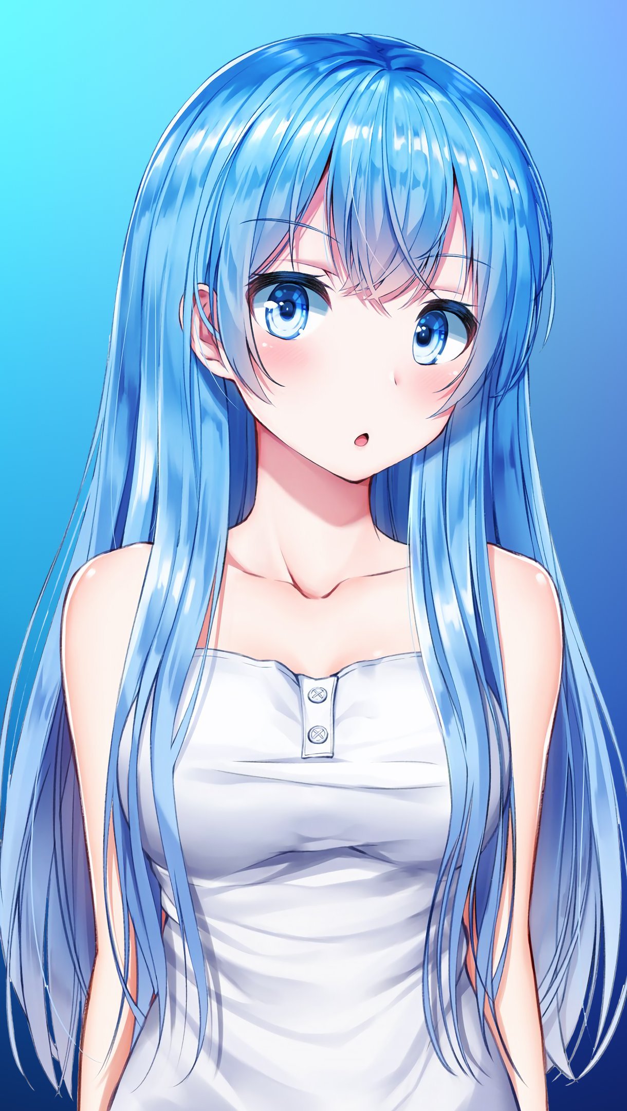 Chica Anime Azul Fondo De Pantalla K Hd Id