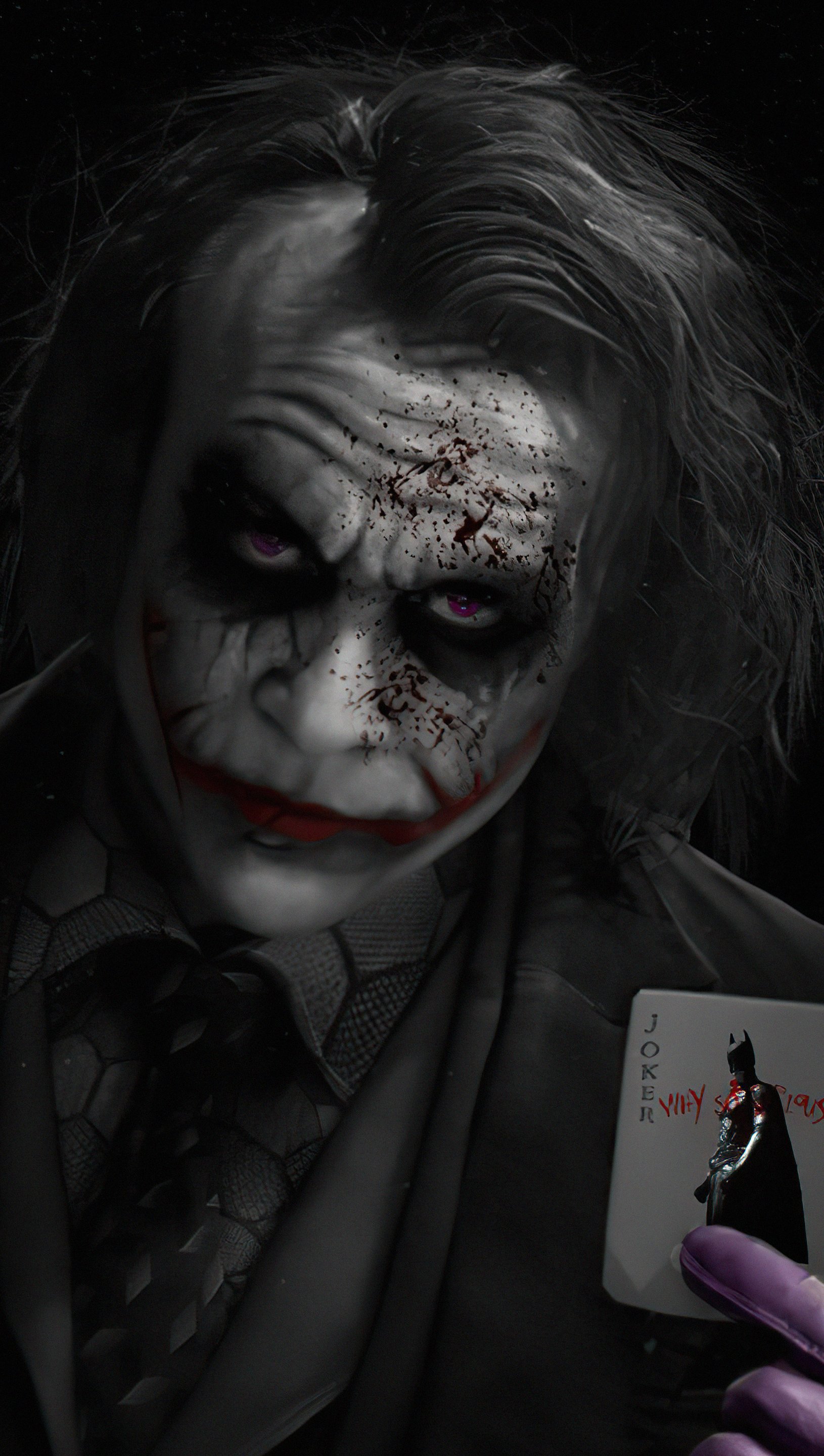 Heath Ledger As Joker With Card Wallpaper 5k Ultra Hd Id 70
