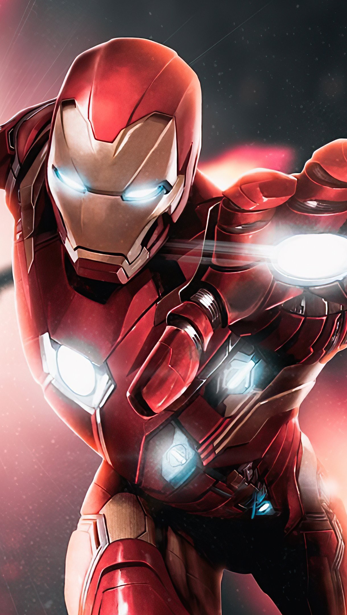 Iron Man Wallpaper 4K, Action figure, Red background, 5K