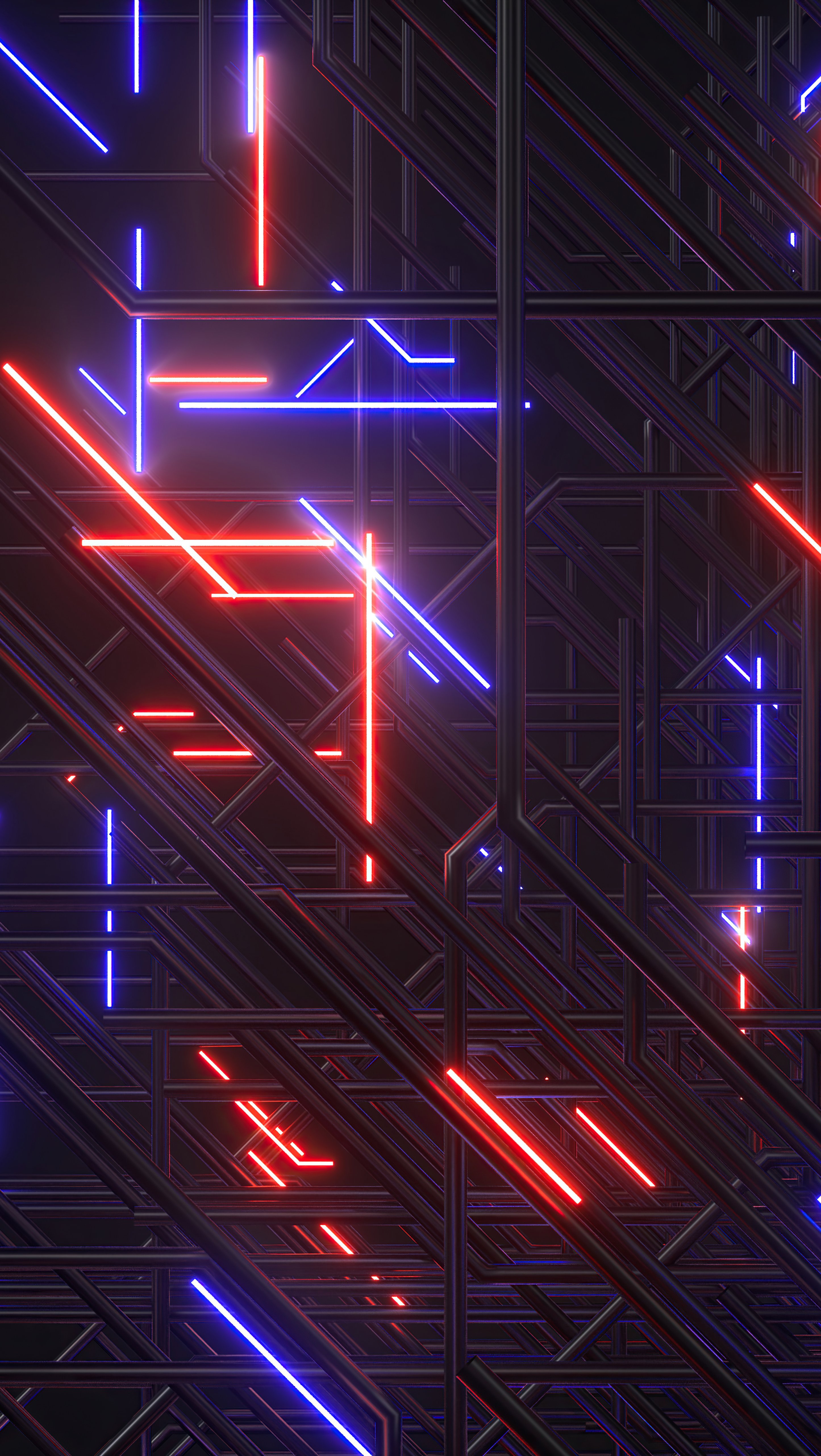 Geometric Neon Lights Abstract Wallpaper 8k Hd Id9571