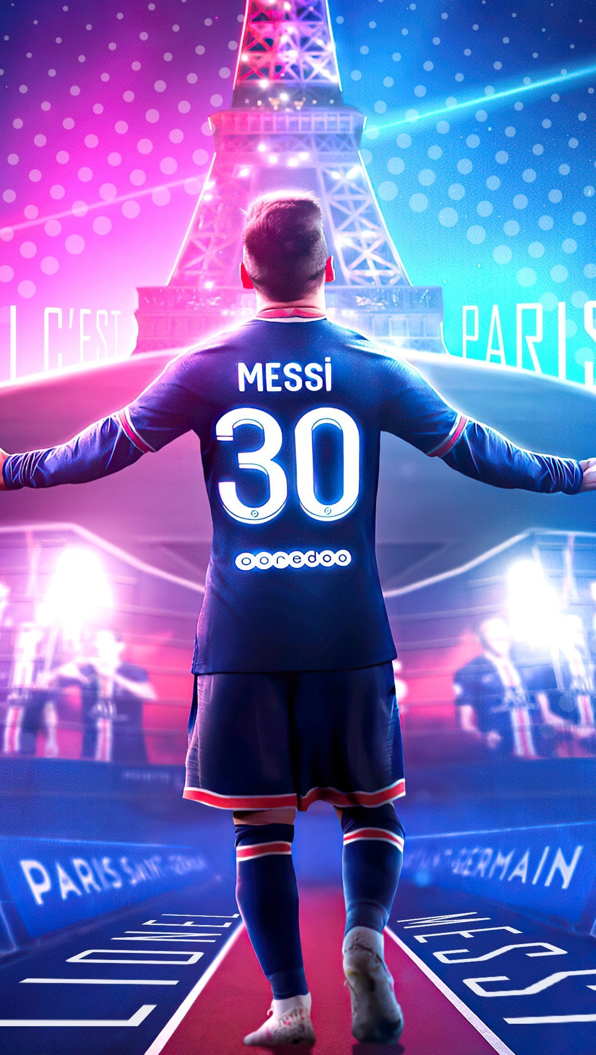 Messi và PSG được nhiều fan bóng đá mong đợi sẽ tạo nên những pha bóng kỹ thuật đẹp mắt trên sân cỏ. Hãy biến điện thoại của bạn thành sân vận động và chiêm ngưỡng vẻ đẹp của siêu sao này trong màu áo Paris Saint-Germain với hình nền Messi PSG Wallpaper.