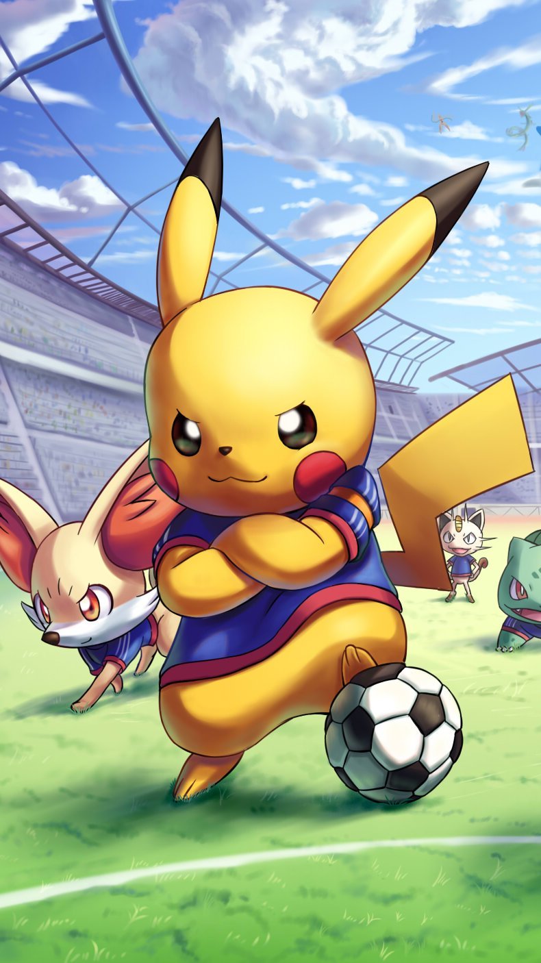 Personajes de Pokemon jugando futbol Anime Fondo de pantalla ID:3977