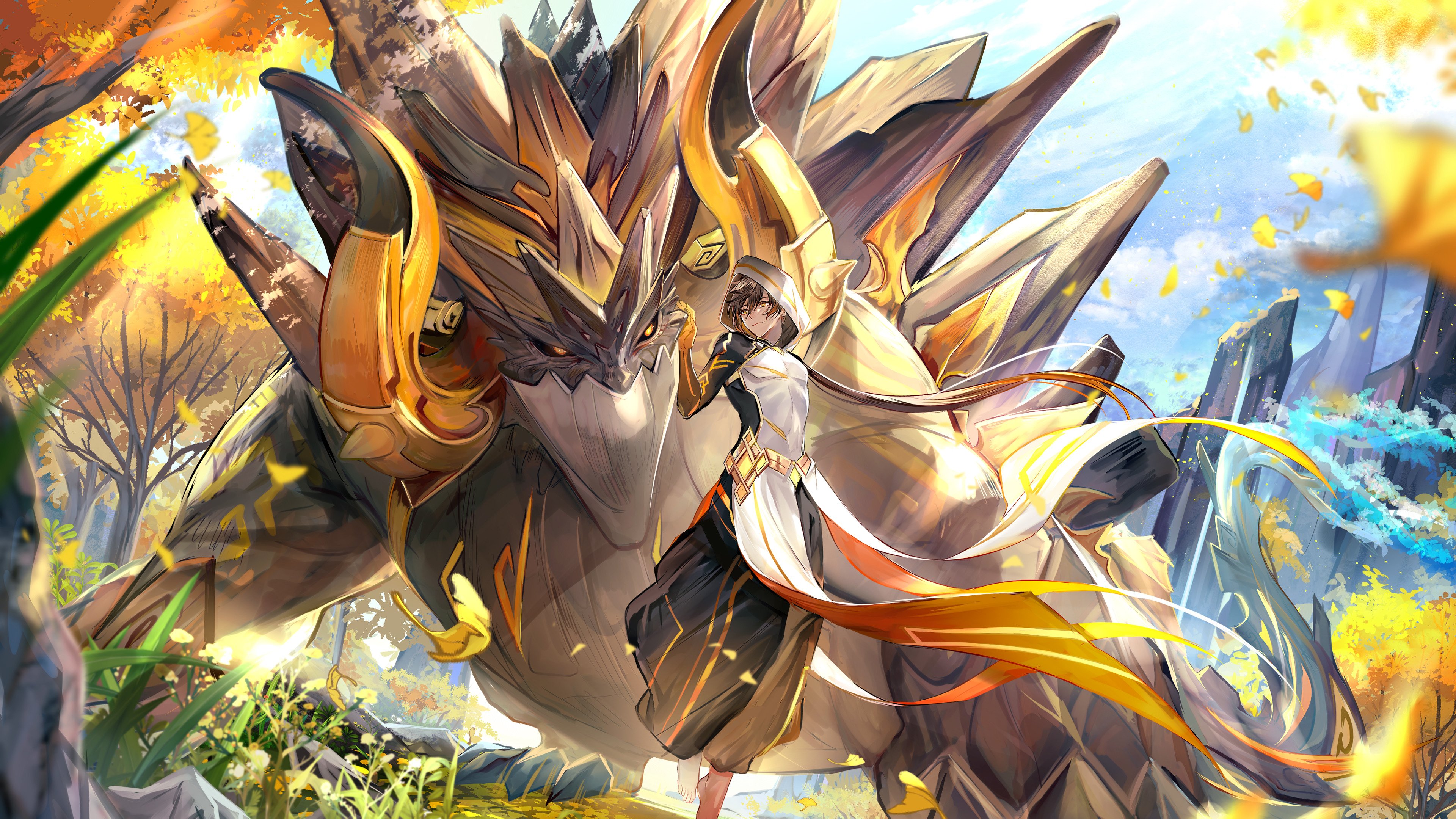 Wanderer Fanart  Genshin Impact Anime Video Game 4K wallpaper download